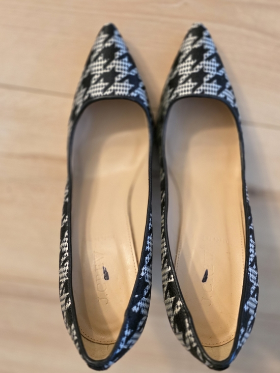 J. Crew Shoes - J. Crew Black and White Houndstooth Pointed Toe Flats, Size 8.5
